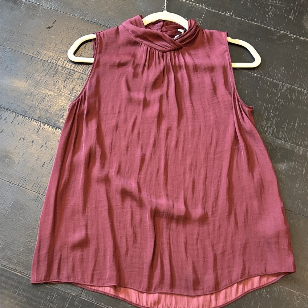 Naked Zebra Sleeveless Wine Maroon Blouse Small
